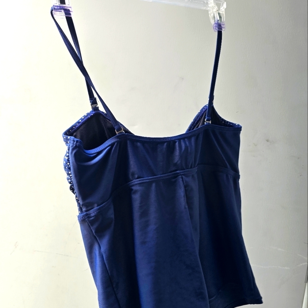 NAVY SWIM WEAR TOP with Silver ACCENTS PLUS SIZE 16 - Picture 6 of 7